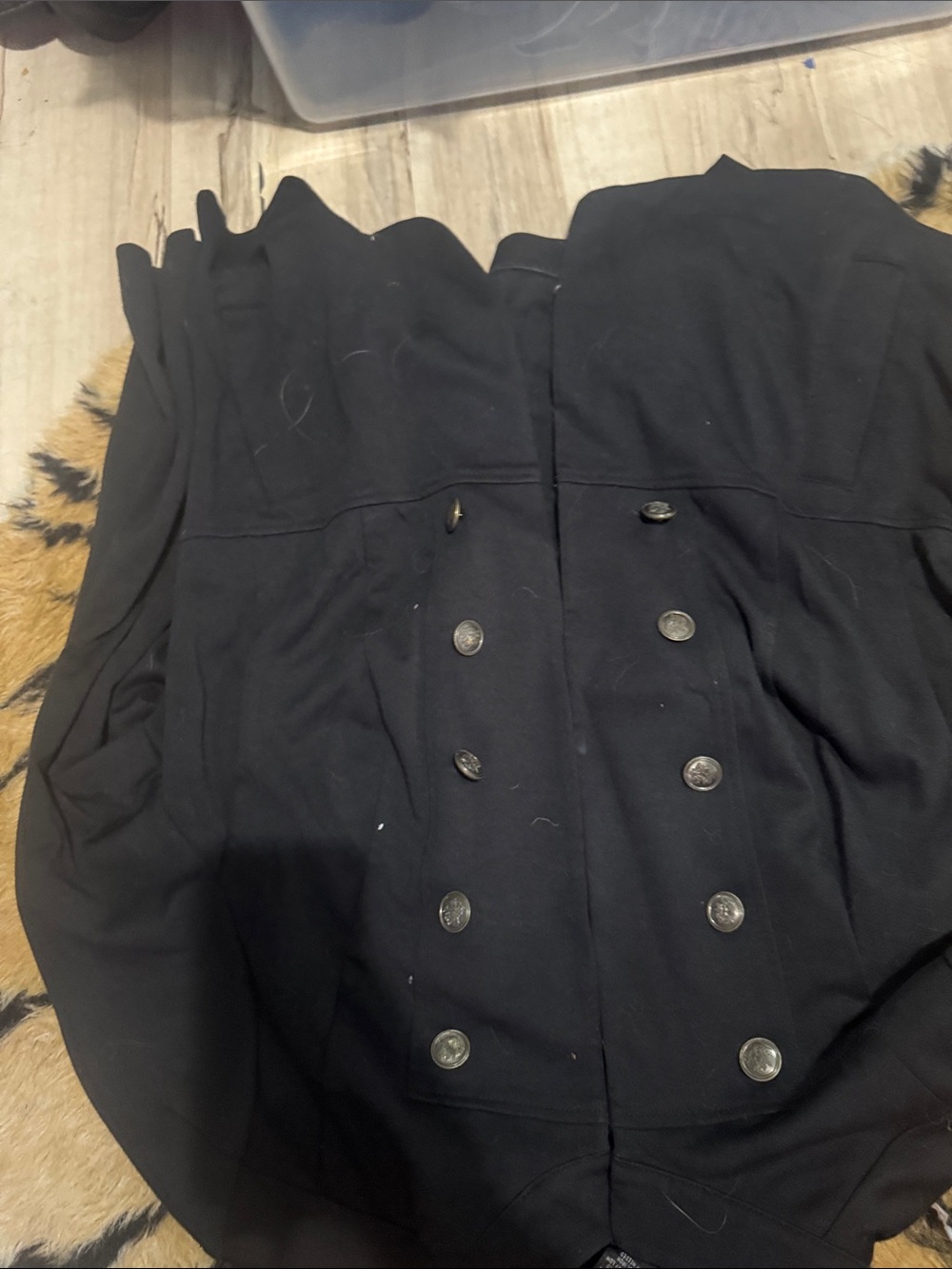 Lane Bryant Black Double-Breasted Pea Coat